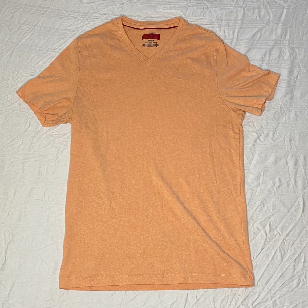 Alfani Men's Slim Fit Orange V-Neck T-Shirt - Medium